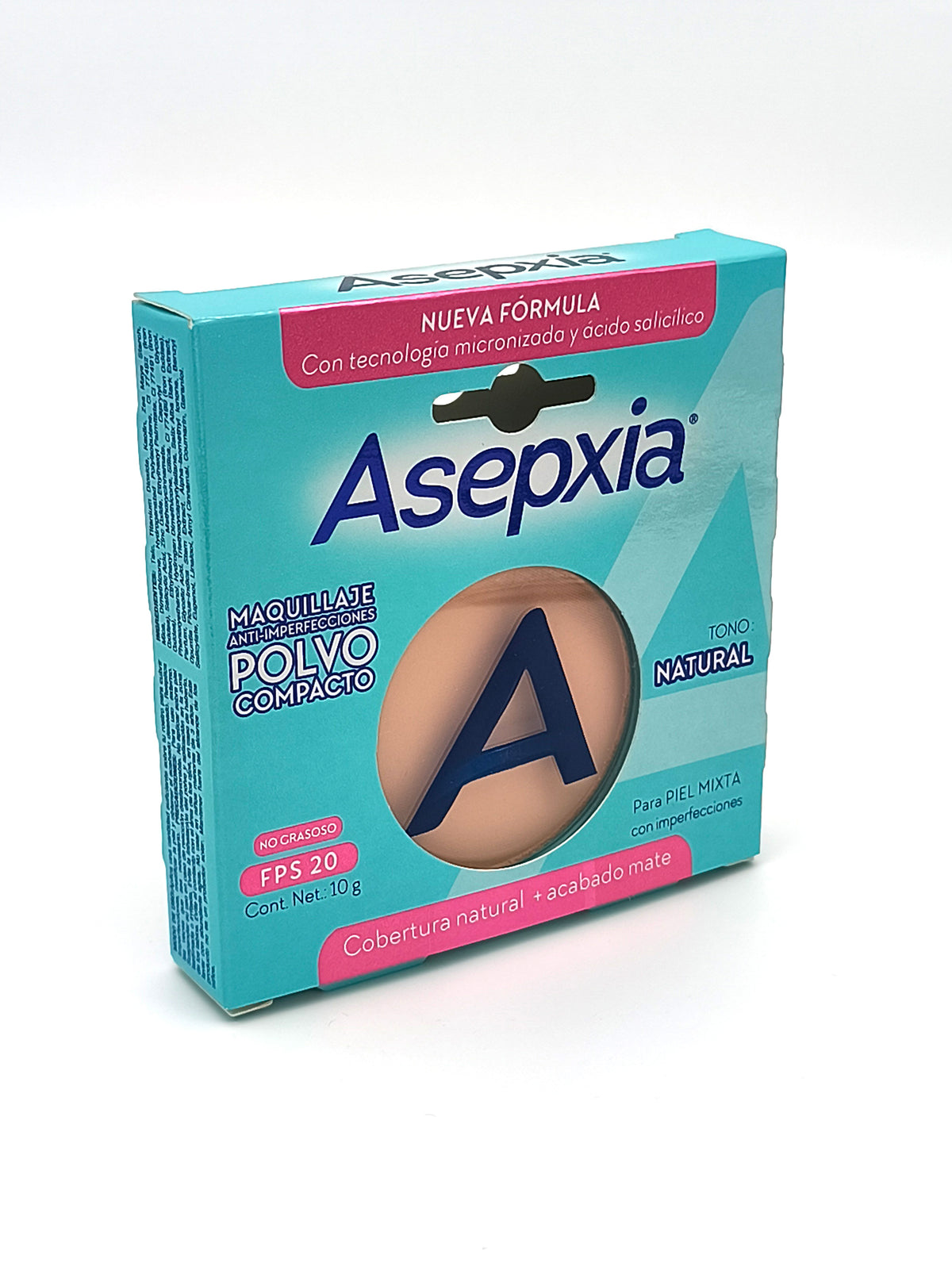 Maquillaje Polvo Compacto Asepxia FPS20 Tono Natural 10g